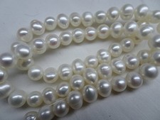 16" Strand 7mm Long Freshwater Pearls Potato Natural White SD 63 DNG