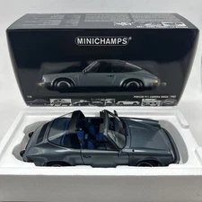 MINICHAMPS 1/18 SCALE 1983 PORSCHE 911 CARRERA TARGA BLUE METALLIC Open Box