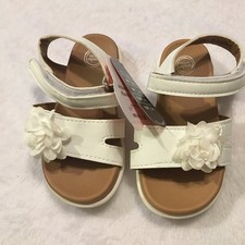 Wonder Nation Sandals Toddler Girls Size 5 White NWT Floral Hook and Loop Strap