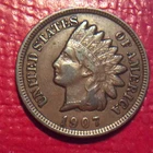 1907 INDIAN HEAD CENT  H-77 SNOW-9 RPD