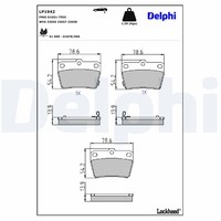 Bremsbelagsatz Scheibenbremse Delphi LP1942 FüR RAV Toyota 2 ZCA25_ ZCA26_ 4WD