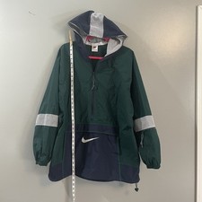 Nike Center Swoosh Jacket Men  s XL Windbreaker Green Blue with Hood see note