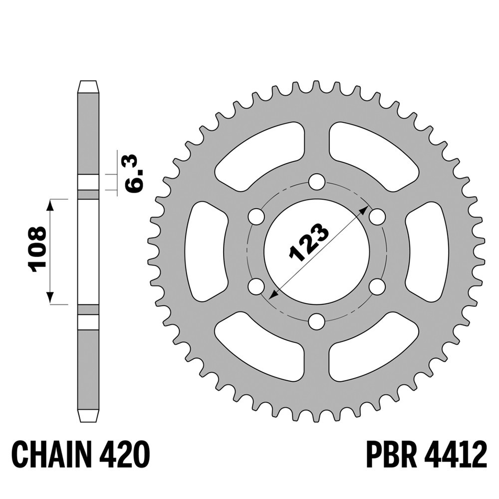 Pignon arrière 420 59 dents Derbi Senda SM Racing pour remplacer une transmission usée