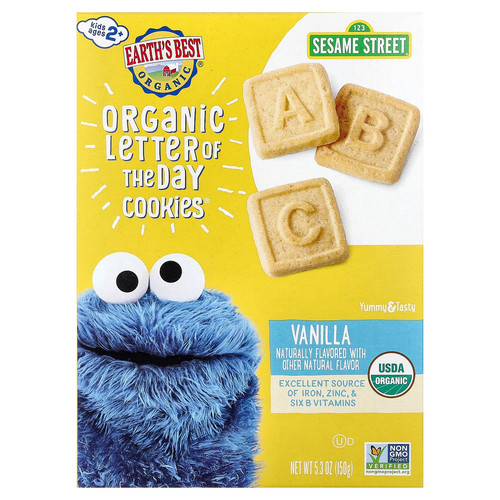 Organic Letter of the Day Cookies®, 2+ Years, Vanilla, 5.3 oz (150 g)