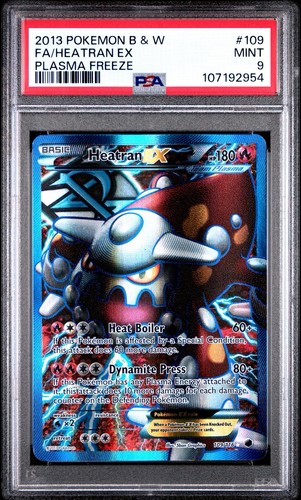 PSA 9 Heatran EX (109/116) Full Art 2013 Pokemon Black & White Plasma Freeze!!