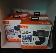 4 Pk Lot iTek Smart Home HD 720P Plug and Play Webcam w/ Built-in Microphone