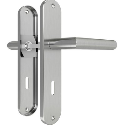 Türgriff Set, Edelstahl, L-Form, Innen- und Zimmertüren, Edelstahl, matt, 72 mm