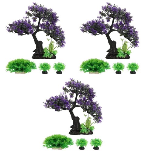 3 Sets Terrarium Zubehör Aquarien Landschaft Künstliche Wasserpflanzen - 第 1/12 張圖片