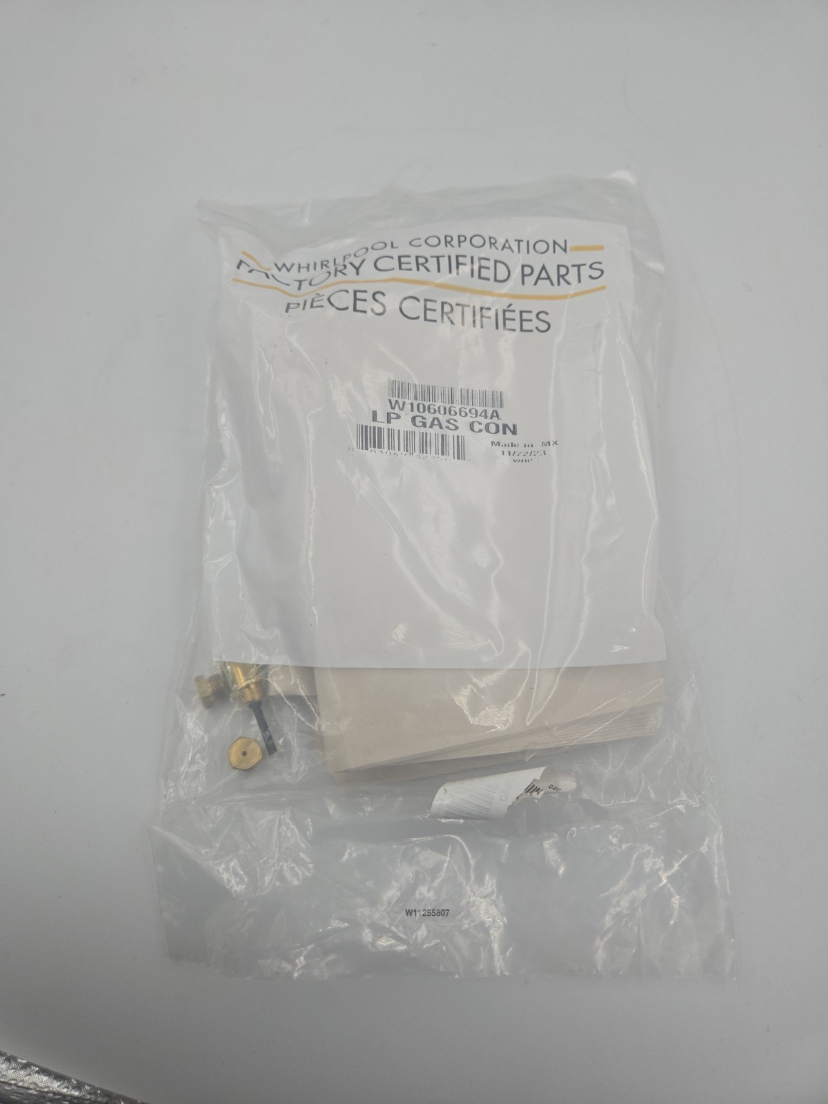 Genuine W10606694A Whirlpool Dryer Lp Gas Conversion Kit Alpha Models. OEM part