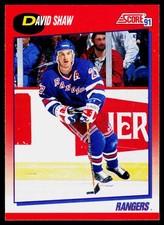 David Shaw, 1991-92 Score Canadian Bilengual, #161, New York Rangers,