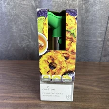 Crofton Pineapple Slicer Peels Cores Slices Green Handle Stainless Steel Blade