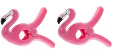 New Lot of 2 Cute Pink Flamingo Beach Towel Clips Jumbo Size