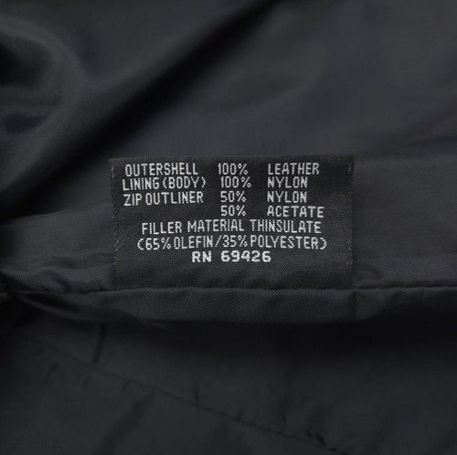 Chaqueta de cuero Wilsons para hombre L cremallera completa forro aislante negro - Imagen 11 de 13