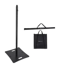 Rockville RLF2 BLACK 10 Foot Solid Base Speaker/Lighting/Projector DJ Stand+Bag