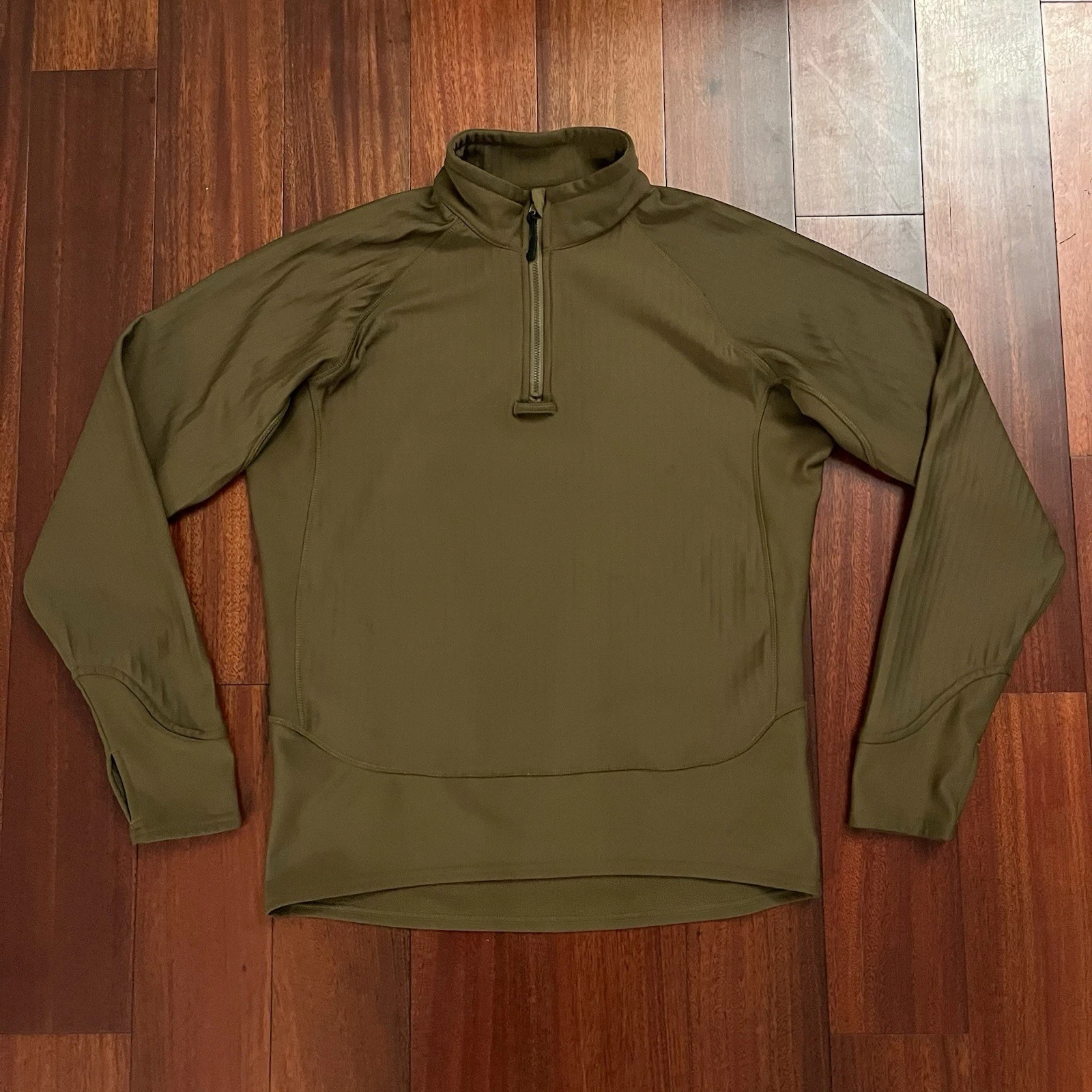 TRU-SPEC 1/4 Zip Men Large Brown Long Sleeve Pullover Sweater Fleece Grid Soft