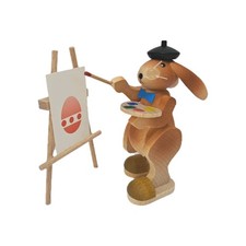 ERZI Erzgebirge Easter - Bunny Painter Easter Bunny (10 cm) - Rarity - NEW & ORIGINAL PACKAGING