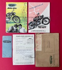 2 x Reklame Prospekt 1955 TRIUMPH Motorrad BDG 125 L und Cornet    ( F24902