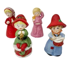 VTG Jasco Ceramic Lot 4 Bedtime, Drummer, Music Christmas Bells Set (2) 70s 1978