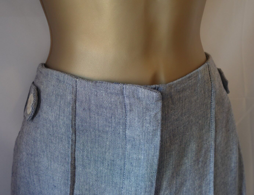 NEXT size 12R blue fine dogtooth check trousers zip clip fastener button decora - Picture 2 of 17