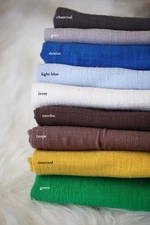 Cotton Linen Natural Fabric, Baby Textured Backdrop Newborn Wrap Photo Prop