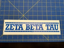 Zeta Beta Tau Bumper Computer Sticker Outside Window/Opaque Surface Apply