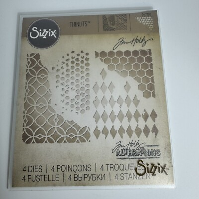Tim Holtz Sizzix Mixed Media Dies 660220 Thinlits 4 Dies