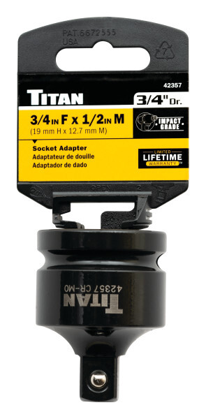 Titan 42357 3/4-Inch Female x 1/2-Inch Male Impact Socket