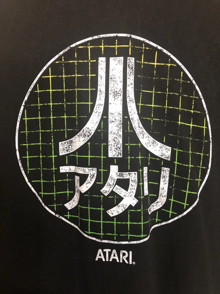 Camiseta Atari Japanese Grid clássica videogame adulto grande masculina preta gola redonda - Imagem 2 de 4