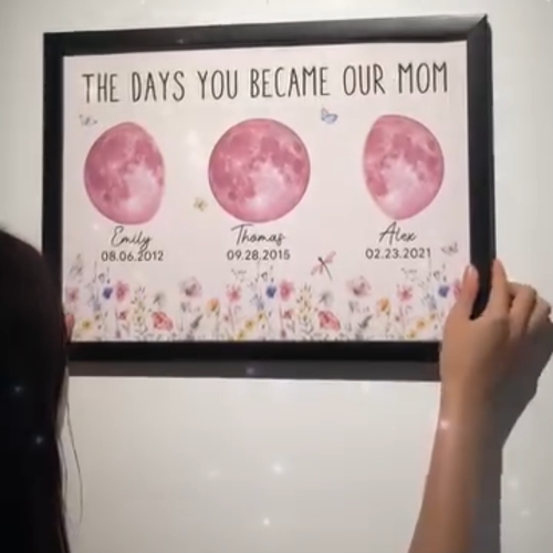 Flores Salvajes El Día En Que Te Conviertas en Mamá Abuela Personalizado Rosa Cumpleaños Fase Lunar - Vídeo 1 de 1