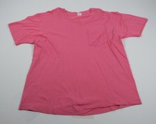 Vintage Fruit Of The Loom Pink Pocket T-Shirt Sz 2XL Small Holes 90s Made In USA
