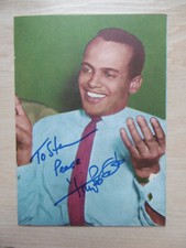 Harry Belafonte autograph signed 10x15 cm postcard