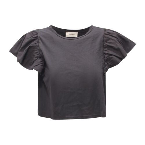1412AQ women's shirt VICOLO woman t-shirt black - Picture 1 of 4
