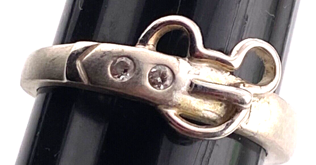Disney Mickey Mouse Sterling Silver Ring 925 CZ Size 7. 004-237 | eBay