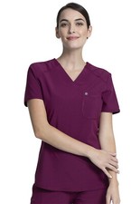 Cherokee Scrubs Women's Tuckable V-Neck Top CK687A WNPS Wine Free Shipping