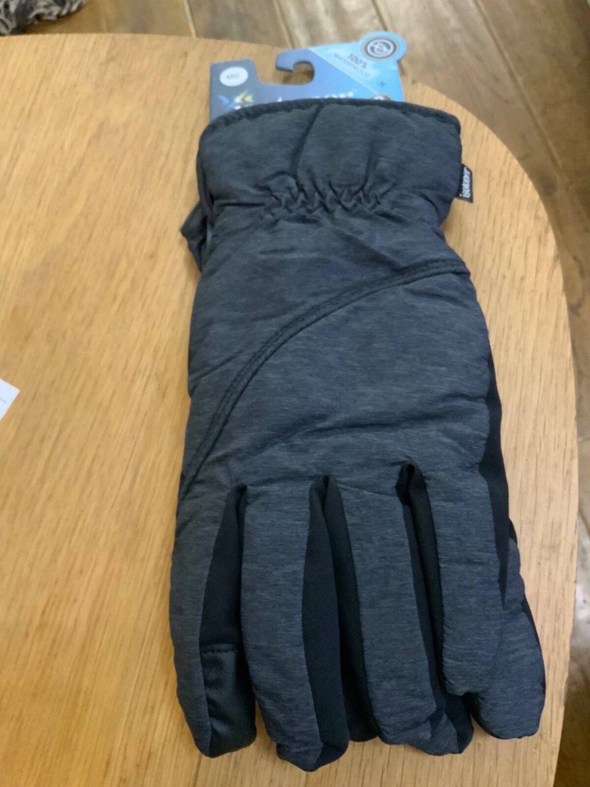 Isotoner Mens 100% Waterproof Fleece Lined Touch Screen Gloves medium NWT