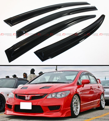 #ad MUG STYLE JDM SMOKE WINDOW VISOR RAIN SHADE FOR 2006 2011 FA FA5 HONDA CIVIC 4D $27.99