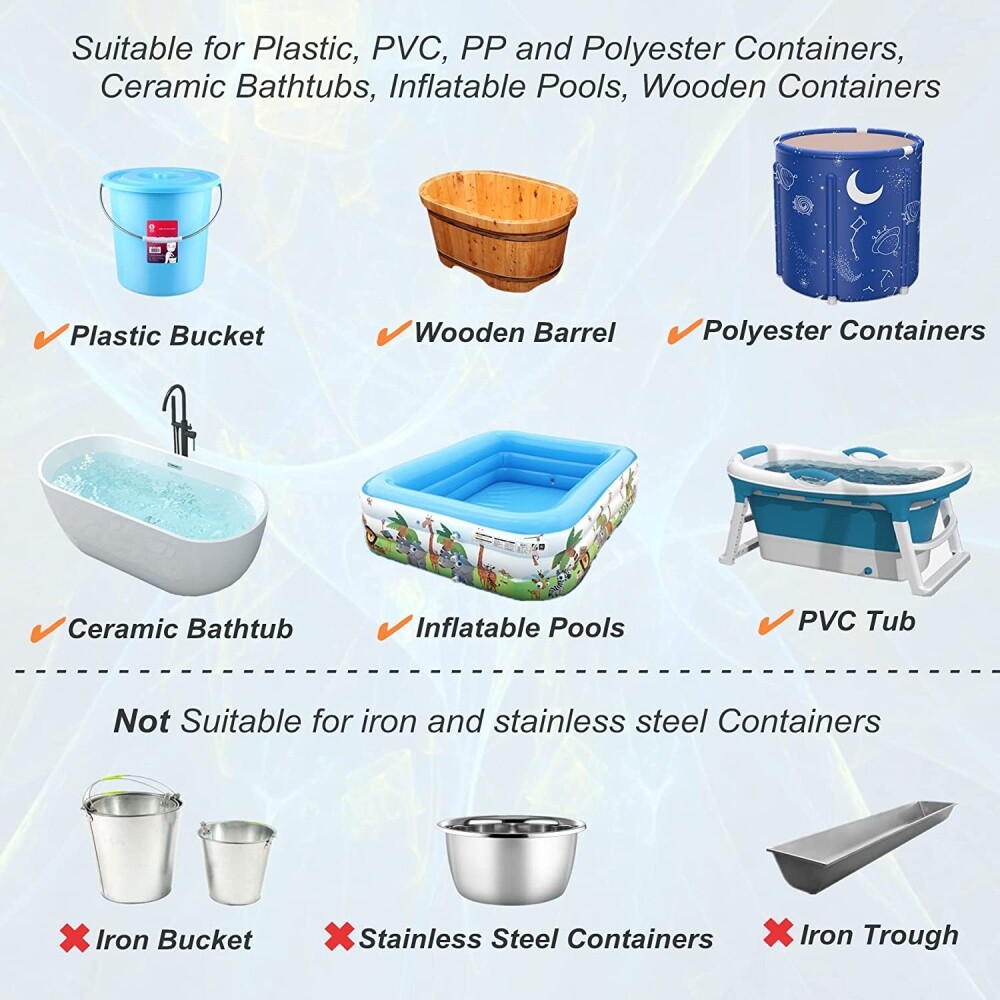 Immersion Water Heater Bucket Heater 1500W Portable Water Heater for