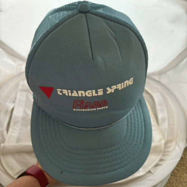 Vintage Mesh Trucker Cap Triangle Spring Flagg Suspension Parts Headmost Hat
