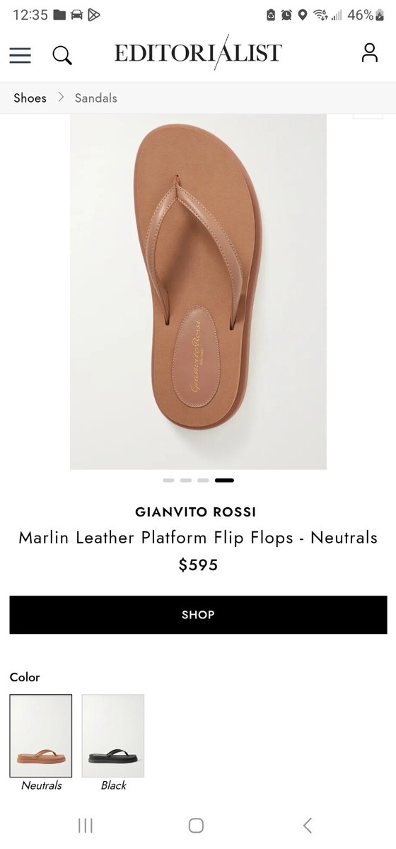 Gianvito Rossi☆Marlin50レザープラットフォームビーチサンダル Gianvito Rossi☆Marlin50レザープラットフォームビーチサンダル