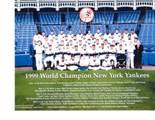 1999 WORLD CHAMPION NEW YORK YANKEES 8X10 TEAM PHOTO BASEBALL JETER POSADA  