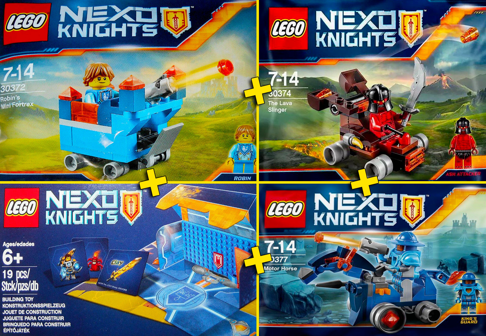 LEGO Nexo Knights - Mini Fortrex + Battle Station + Lavaschlinge + Motorpferd