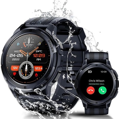 Herren Bluetooth Smartwatch Luxus 1,43 Zoll AMOLED HD Touchscreen Wasserdicht