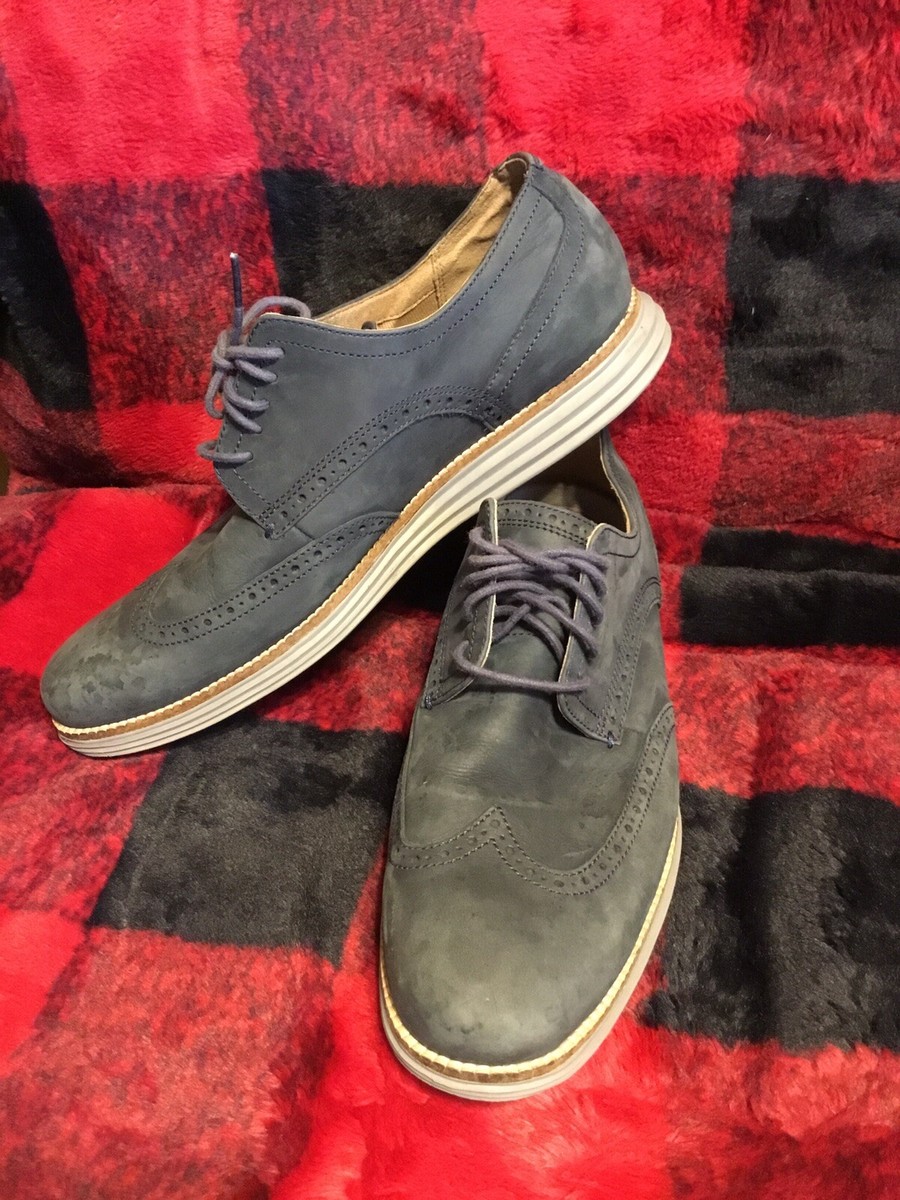 Cole Haan Original Grand Wingtip Oxford Gray Suede Coral Soles and Laces Men\'s Cole Haan Men Original Grand Stitchlite Wingtip Oxford Shoes  main image 3