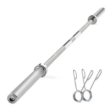 7Ft Olympic Barbell: Solid Chrome Bar for Strength Training, Weightlifting