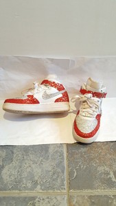 ORIGINALE/Nike Air AF1/82 Taglia 5 o EU 38 bianco rosso color argento. |  eBay