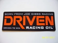 JOE  GIBBS  RACING  DECALS  "  DRIVEN  RACING  OIL "    8 " x 3 "
