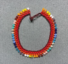 Embera Chami beaded choker by women of the Colombian indigenous tribe 5036