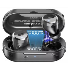 TOZO T12 Wireless Earbuds Bluetooth Headphones w/ Touch Control Waterproof NEW 