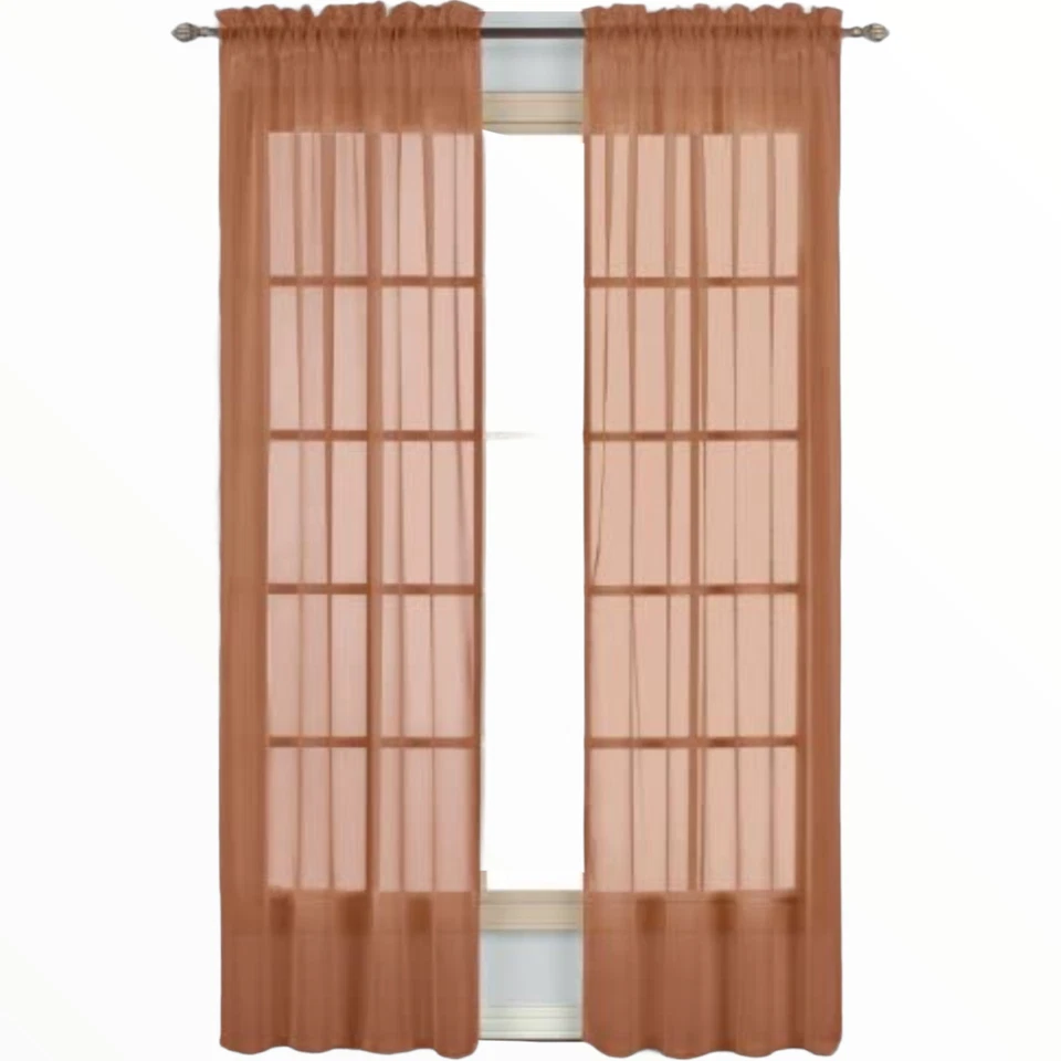 Monte Carlo Sheer Voile Rod Pocket Window Curtain Panel - Image 3 of 3