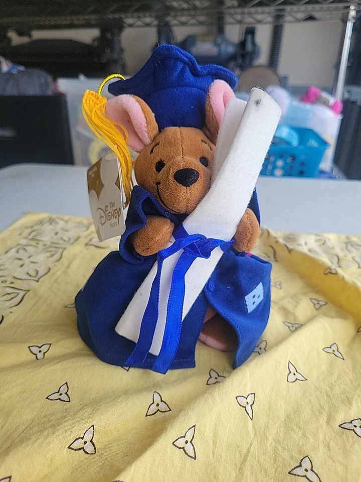 Disney Store Winnie the Pooh Graduación Roo Bean Bolsa Peluche 6" Nuevo Foto 2 de 4